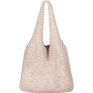 Women's Light Khaki Shoulder Shopping Handbag Casual Travel Totes Fold Able Bags